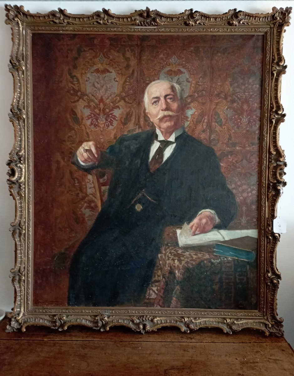 Oil On Canvas Portrait Of Jean Mayné