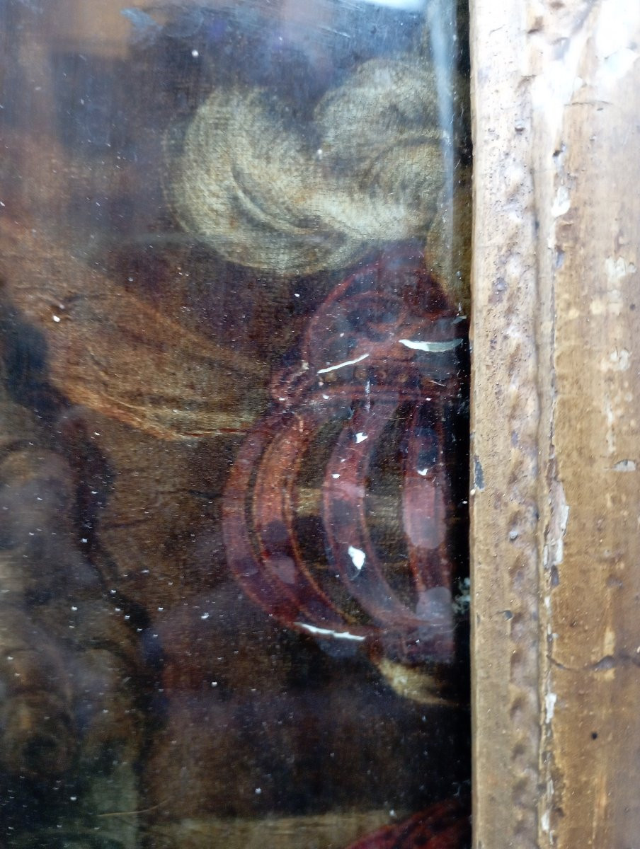 Portrait sur verre églomisé époque XVIII ème siècle-photo-2