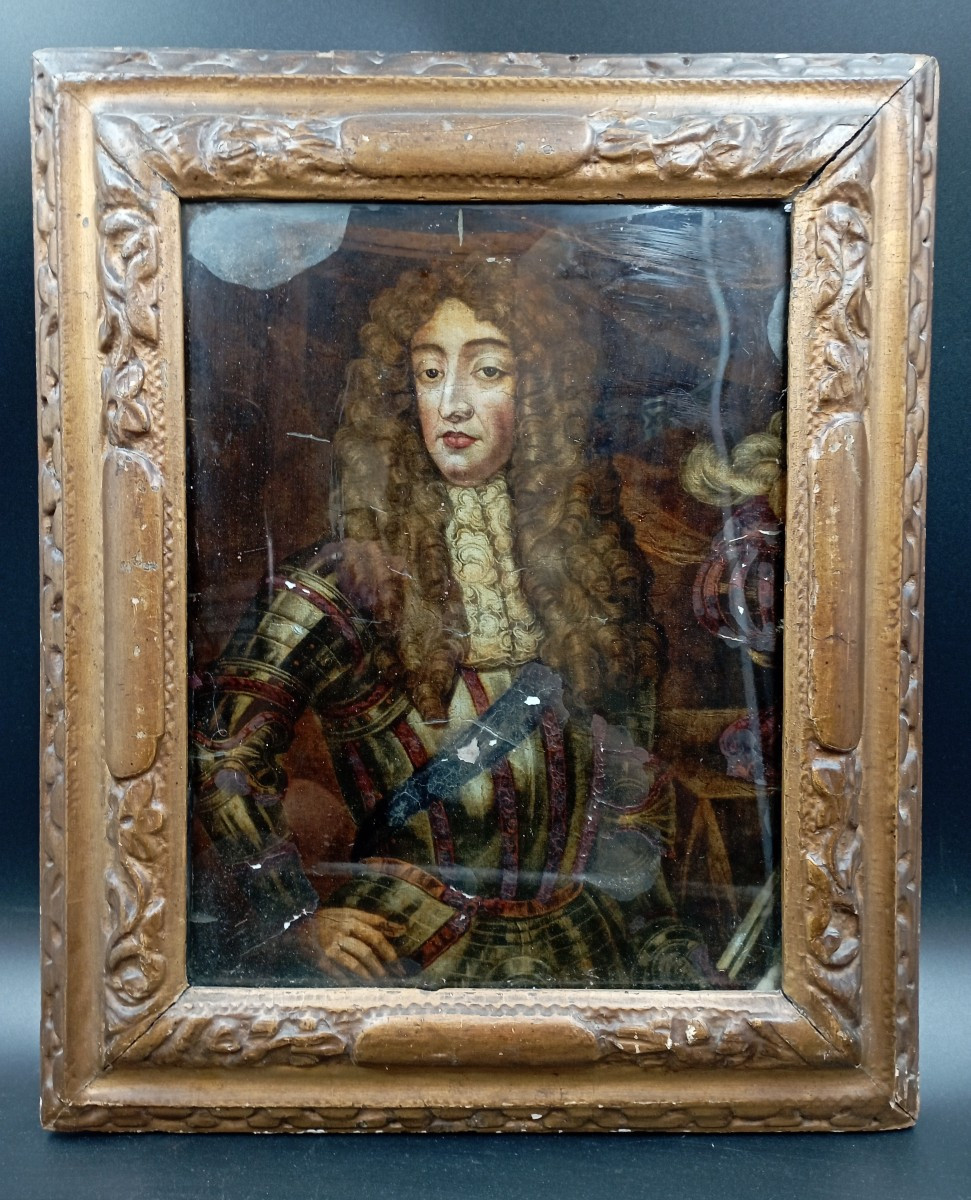 Portrait sur verre églomisé époque XVIII ème siècle
