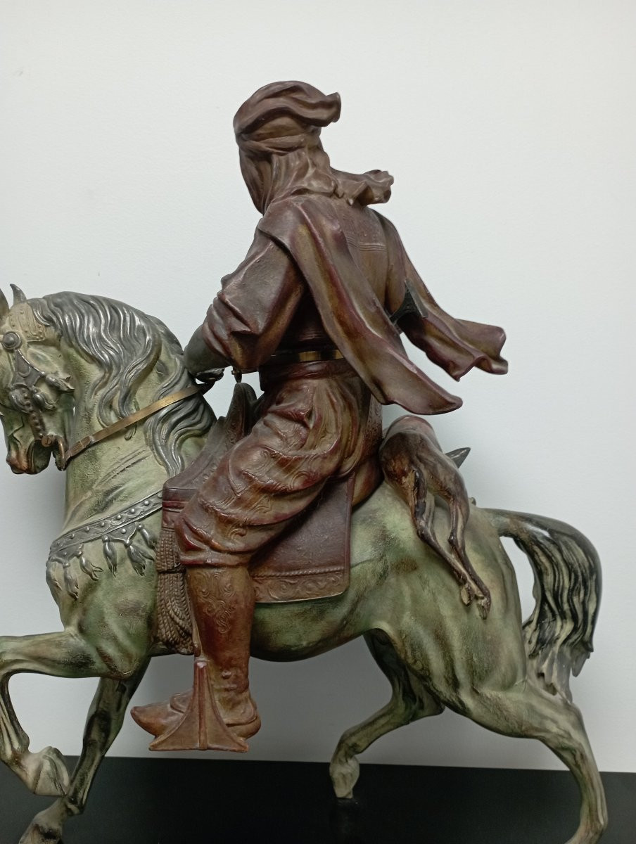 "arab Horseman Returning From The Hunt", Alfred Barye And Emile Guillemin-photo-4