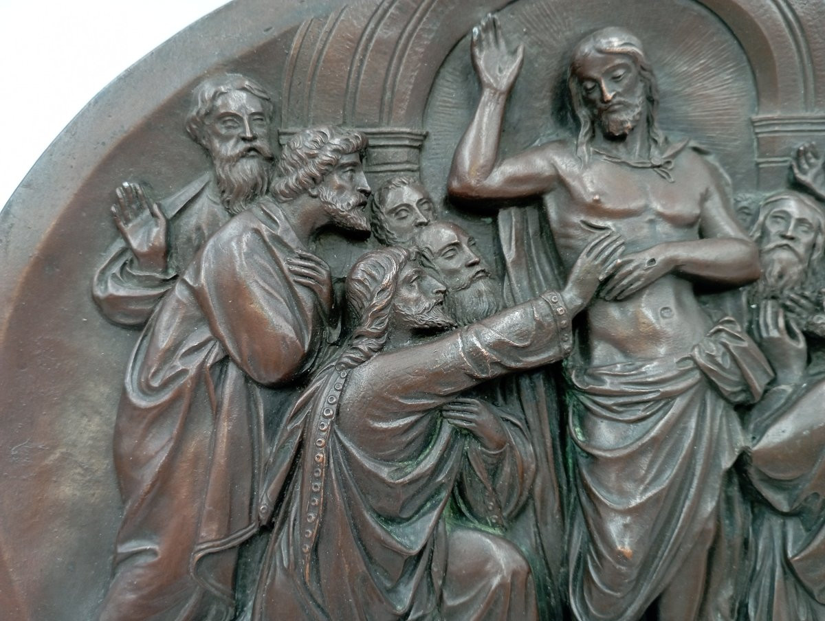 Paire de bas reliefs en cuivre F. Lavastre XIXème siècle-photo-4