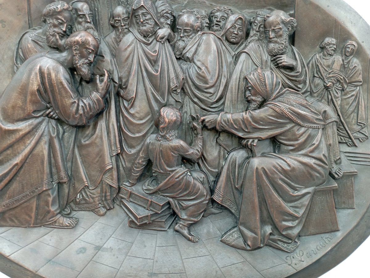 Paire de bas reliefs en cuivre F. Lavastre XIXème siècle-photo-6