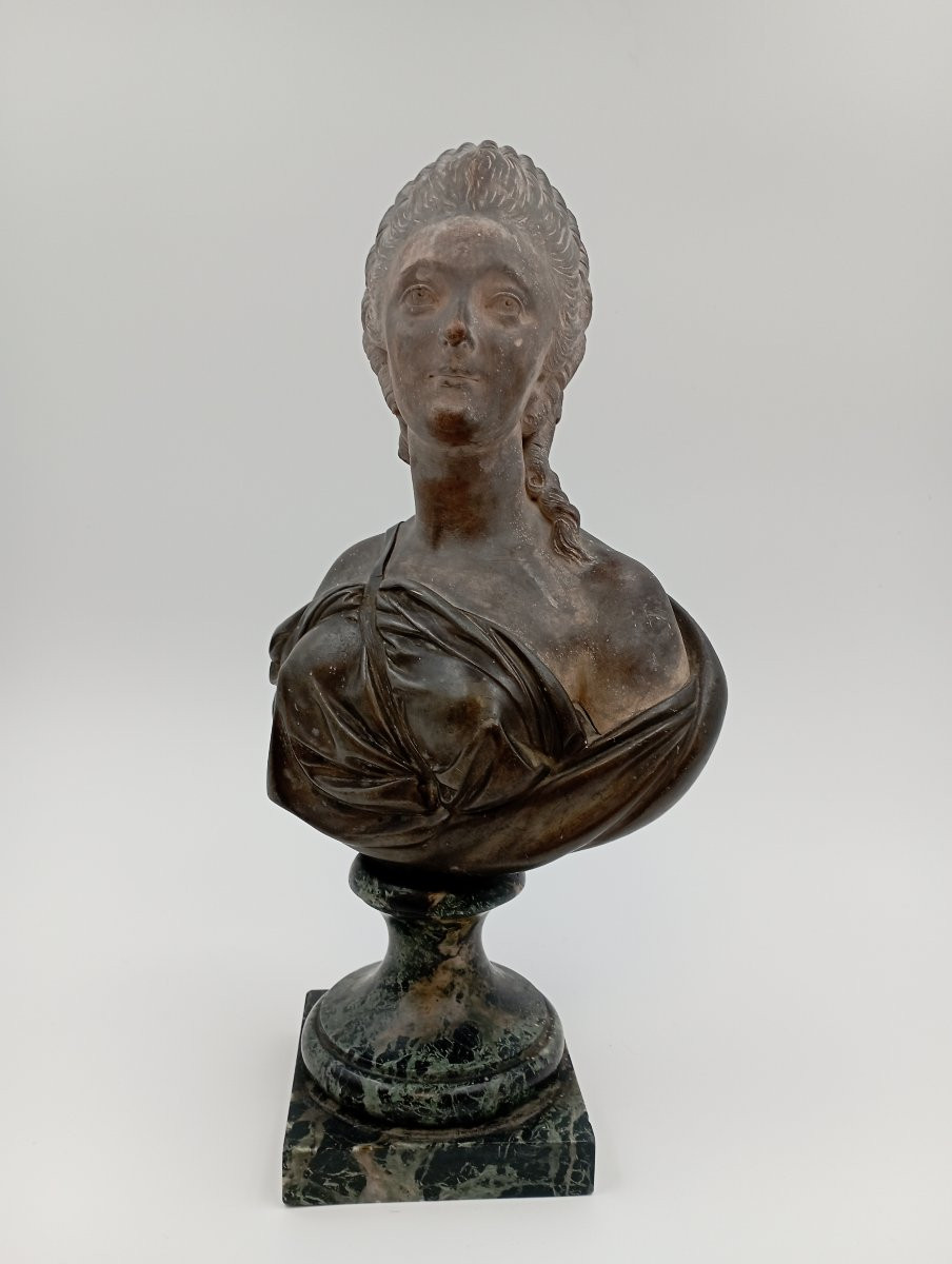 Bust Of Madame Du Barry, Terracotta And Bronze-photo-2