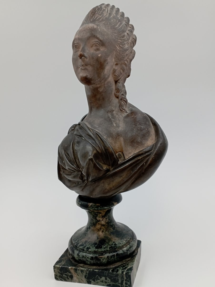 Bust Of Madame Du Barry, Terracotta And Bronze-photo-3