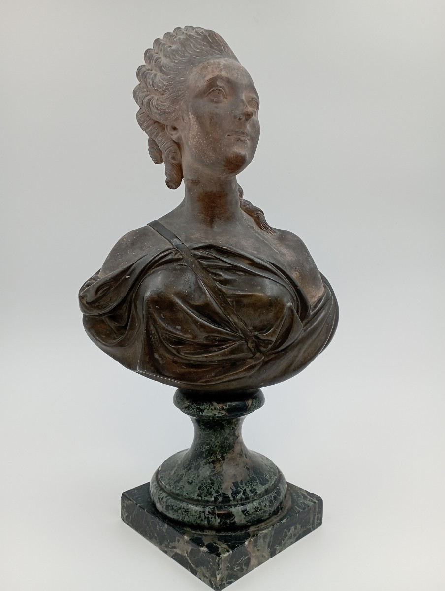 Bust Of Madame Du Barry, Terracotta And Bronze