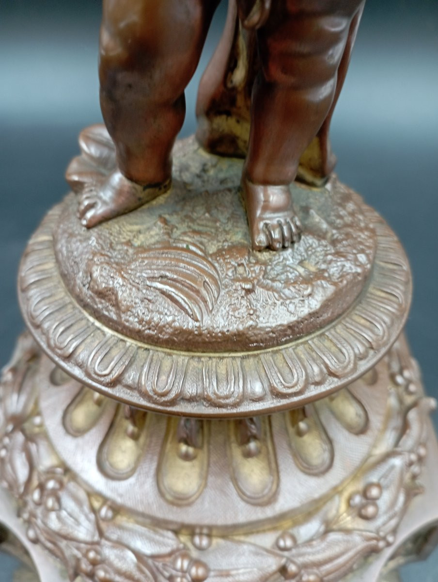 Paire de candélabre bronze aux putti fin XIX ème siècle-photo-2