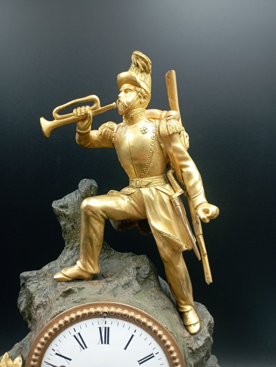 Pendule au chasseur mouvement Brocot époque XIX ème siècle-photo-3