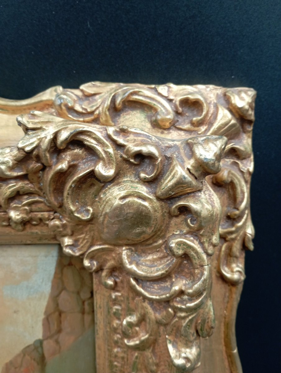 Tableau huile sur bois époque XIX ème siècle-photo-2