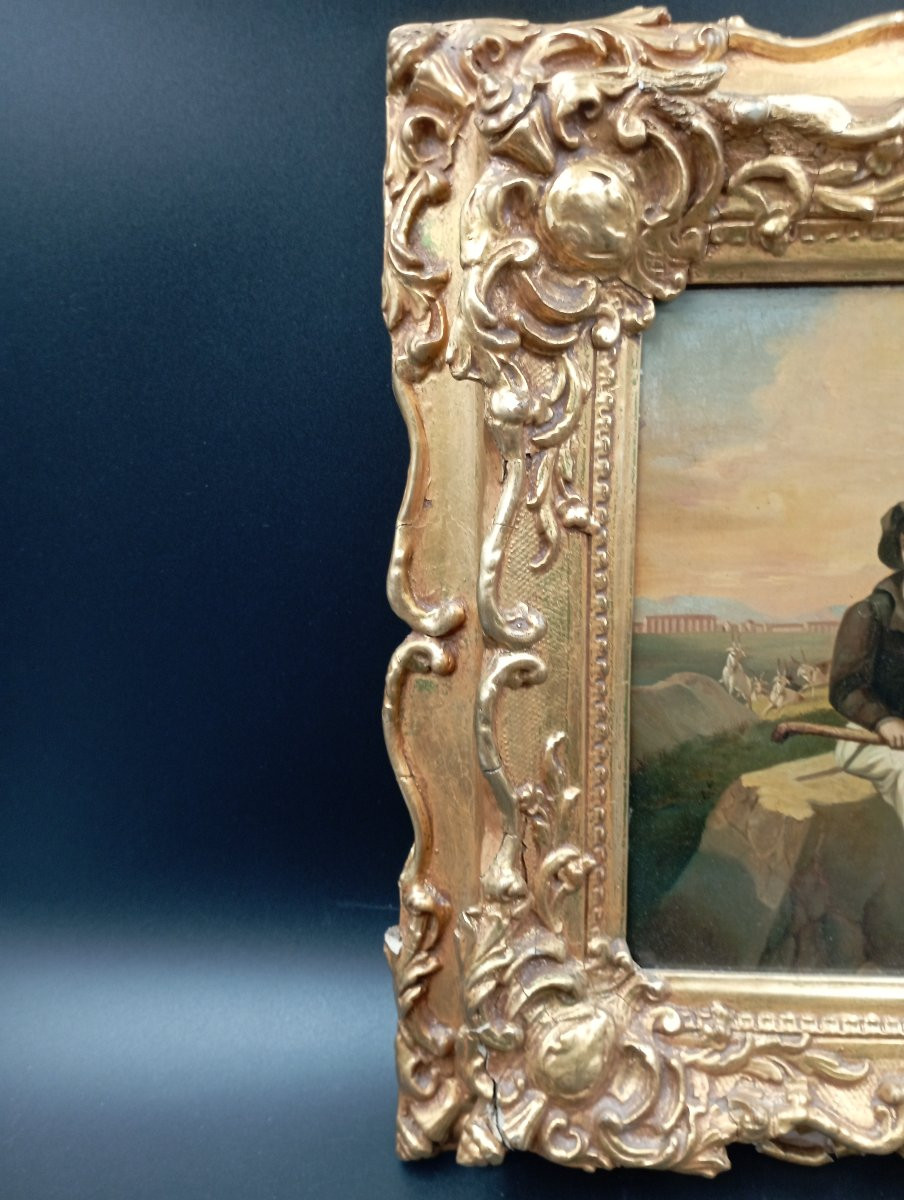 Tableau huile sur bois époque XIX ème siècle-photo-4