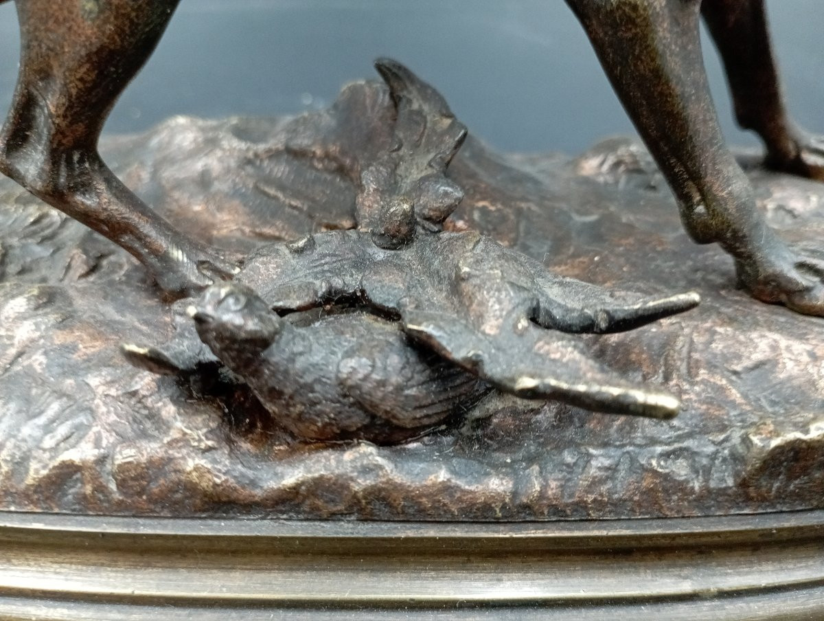 Bronze chien de chasse J. Moigniez-photo-3