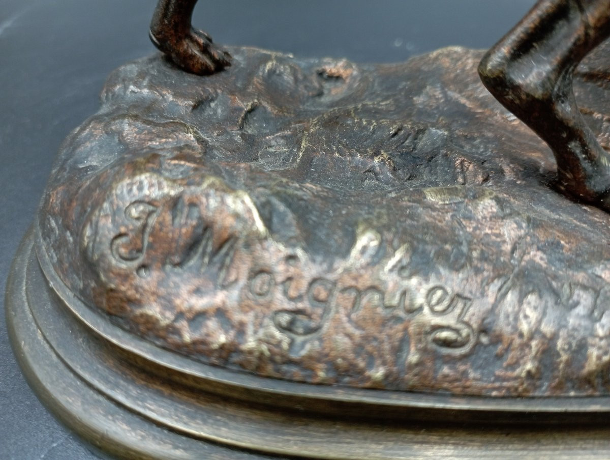 Bronze chien de chasse J. Moigniez-photo-4