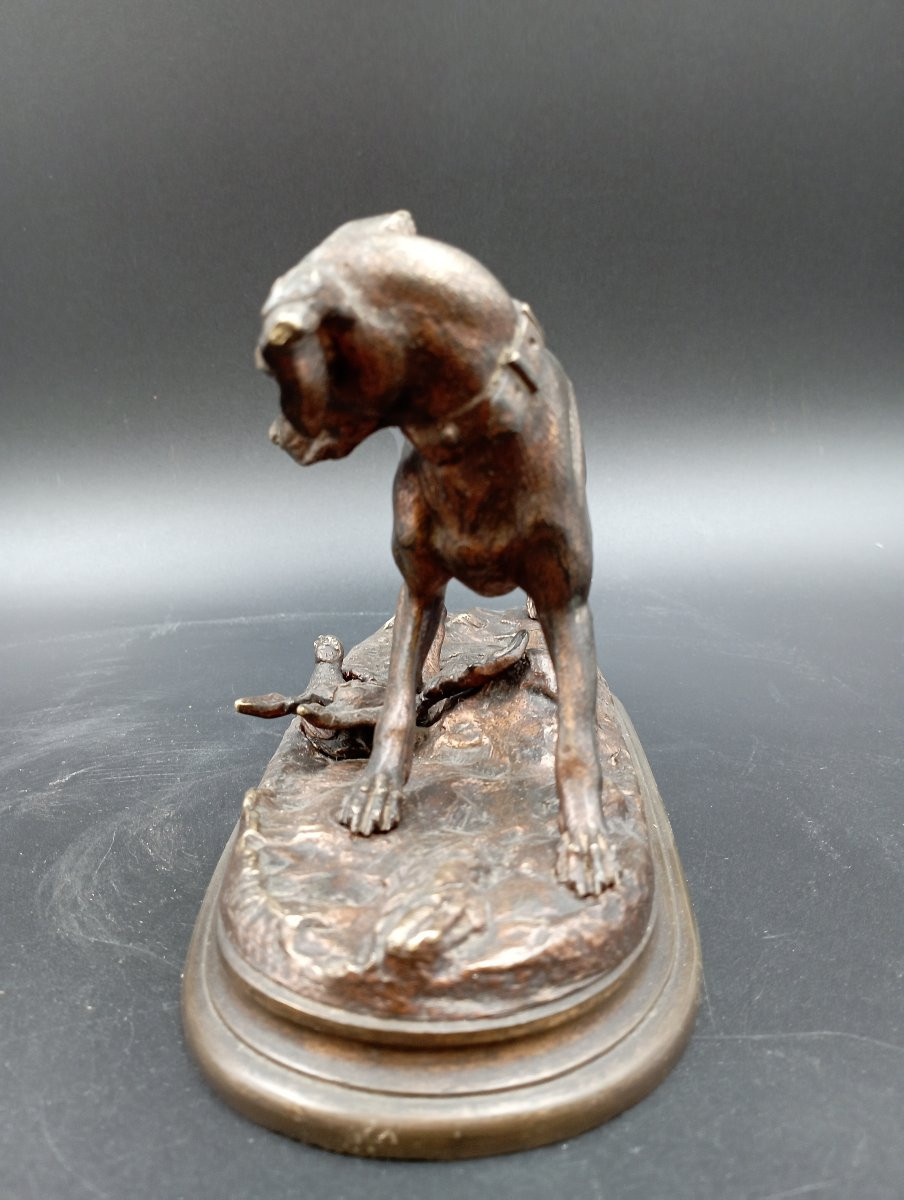 Bronze chien de chasse J. Moigniez-photo-1
