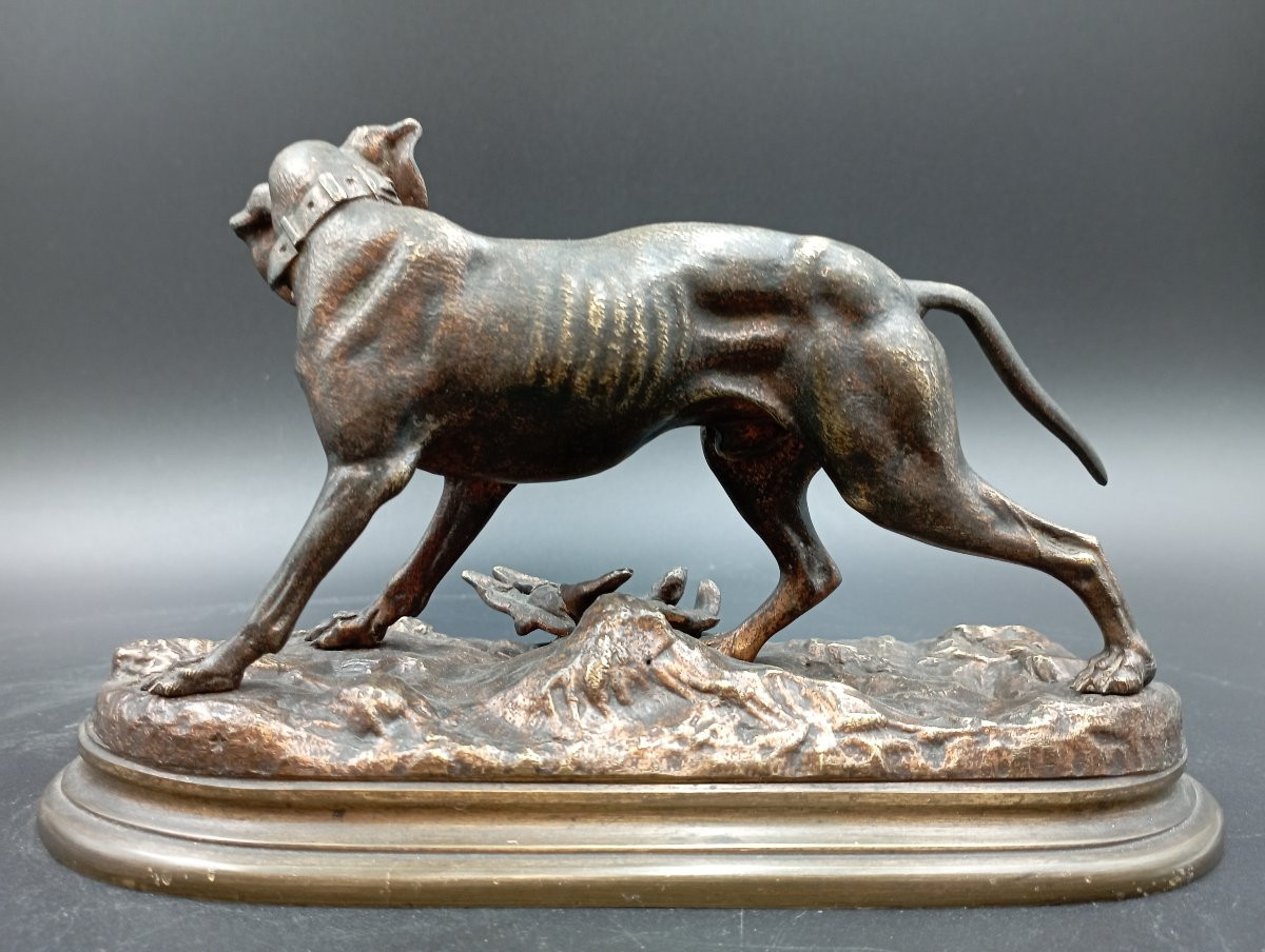 Bronze chien de chasse J. Moigniez-photo-3