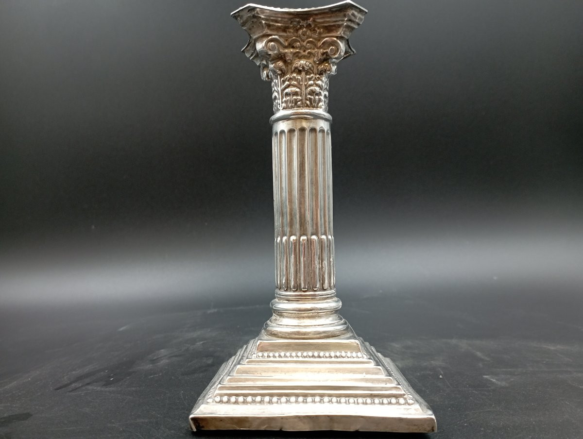 Paire de chandeliers anglais en argent-photo-2