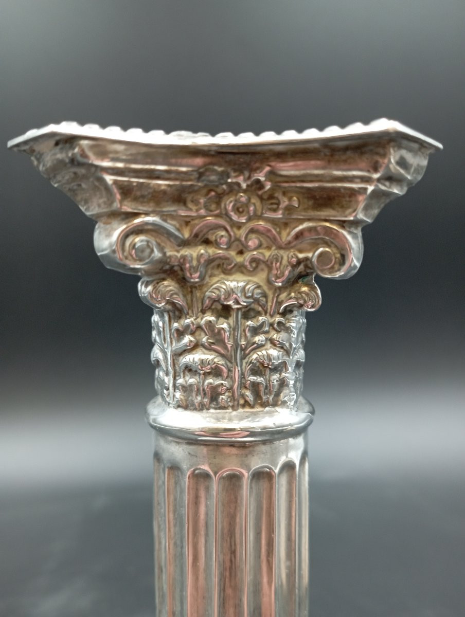 Paire de chandeliers anglais en argent-photo-2