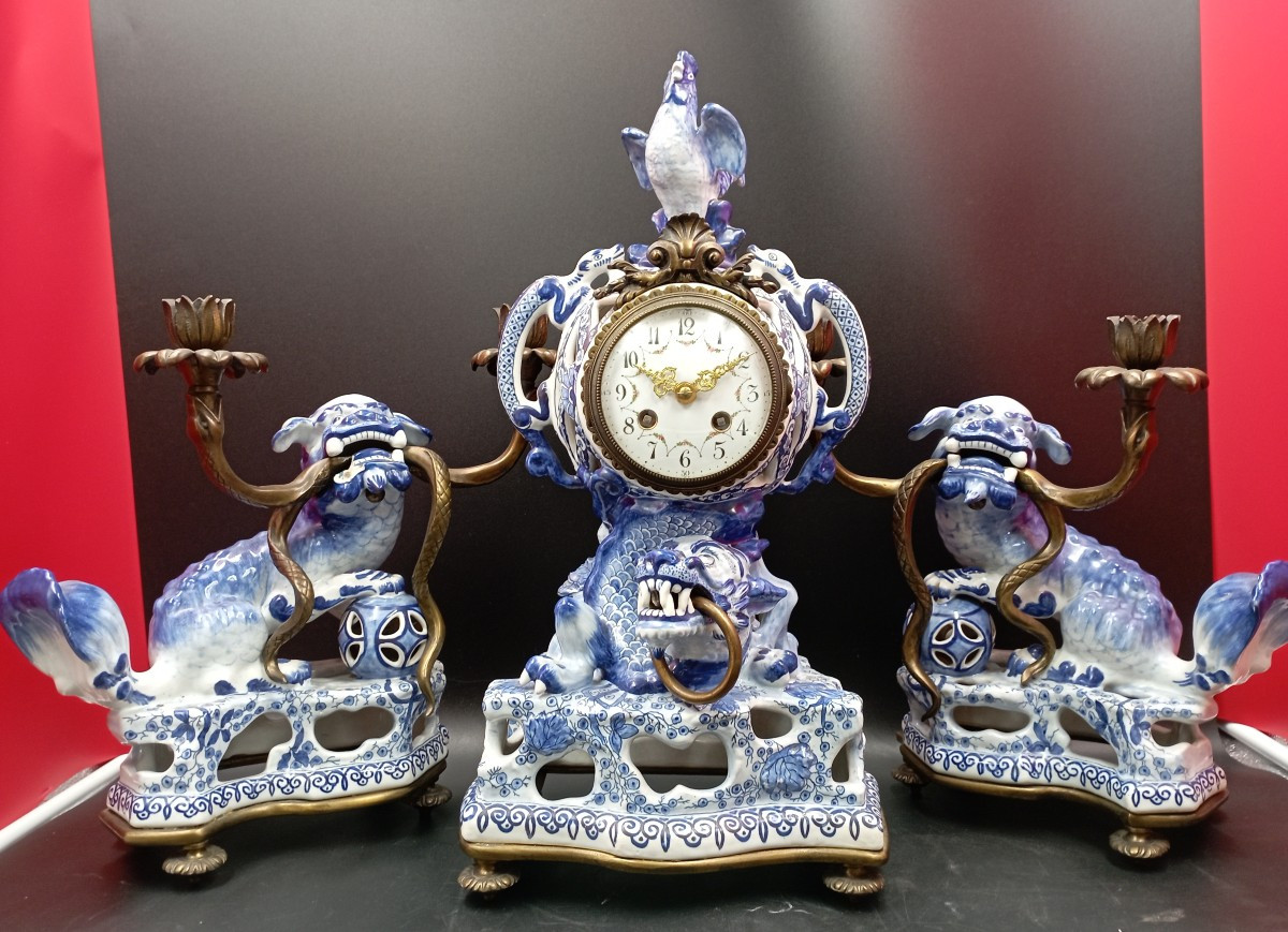 19th Century Delft Fireplace Surround