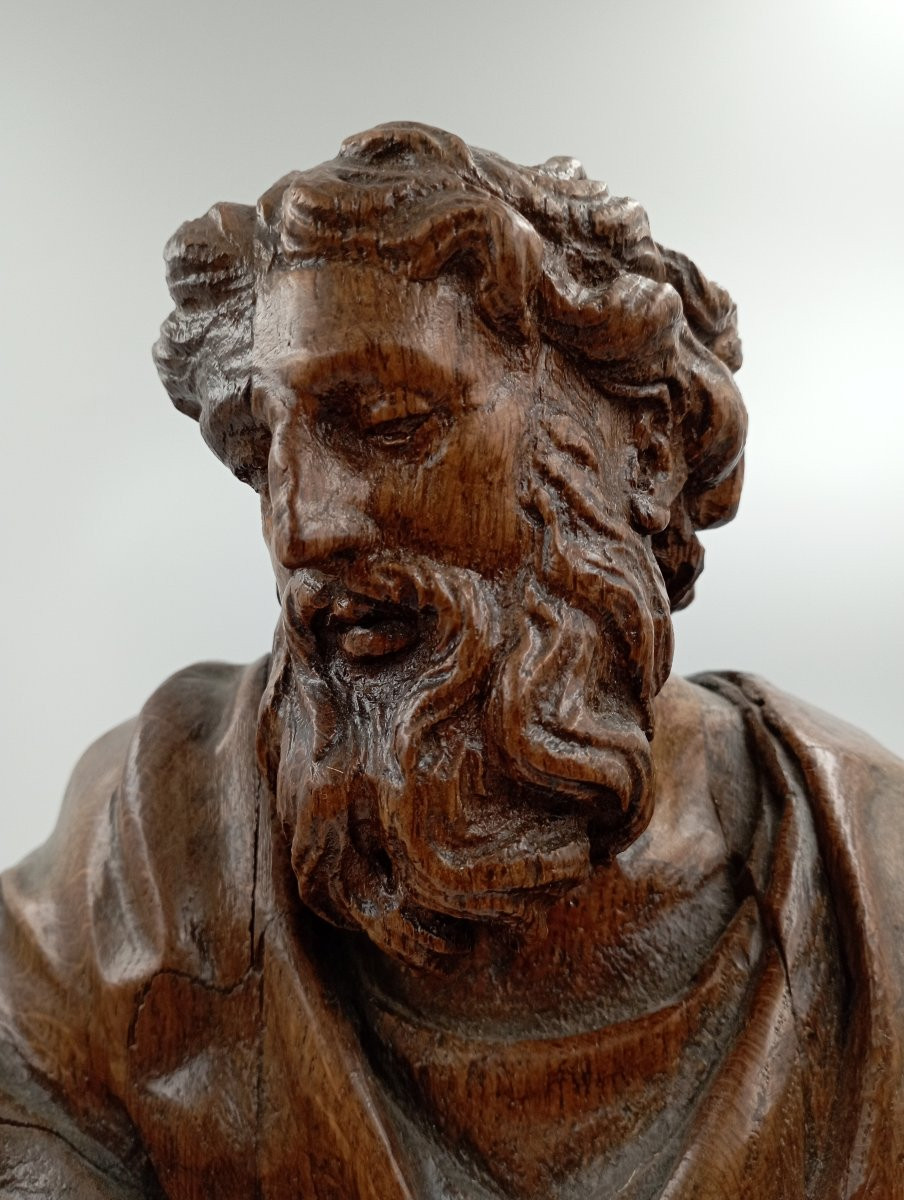 17th Century Carved Oak Apostle-photo-2