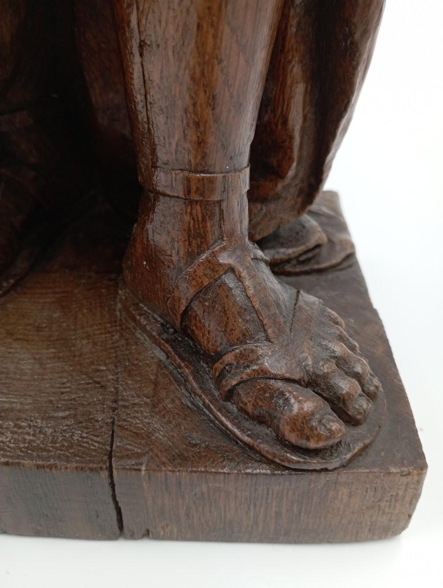 17th Century Carved Oak Apostle-photo-4
