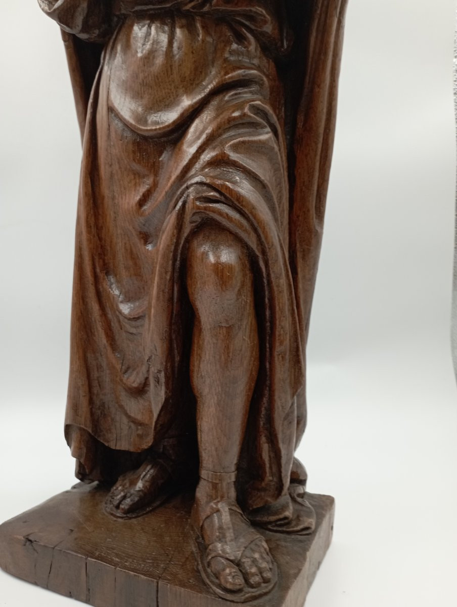 17th Century Carved Oak Apostle-photo-2