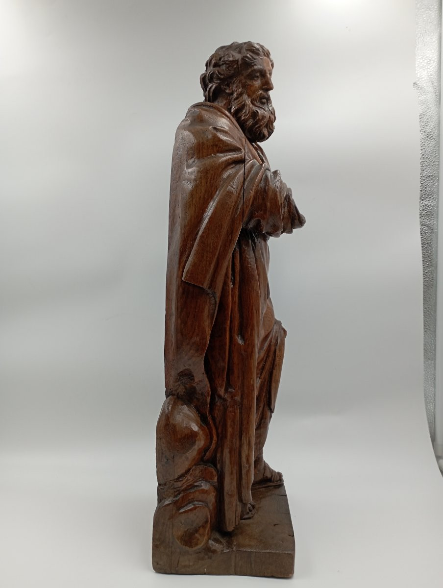 17th Century Carved Oak Apostle-photo-5