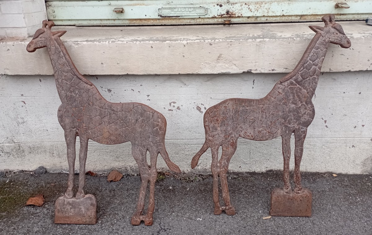 Structure de banc, forme girafe du zoo de Colchester (Angleterre)