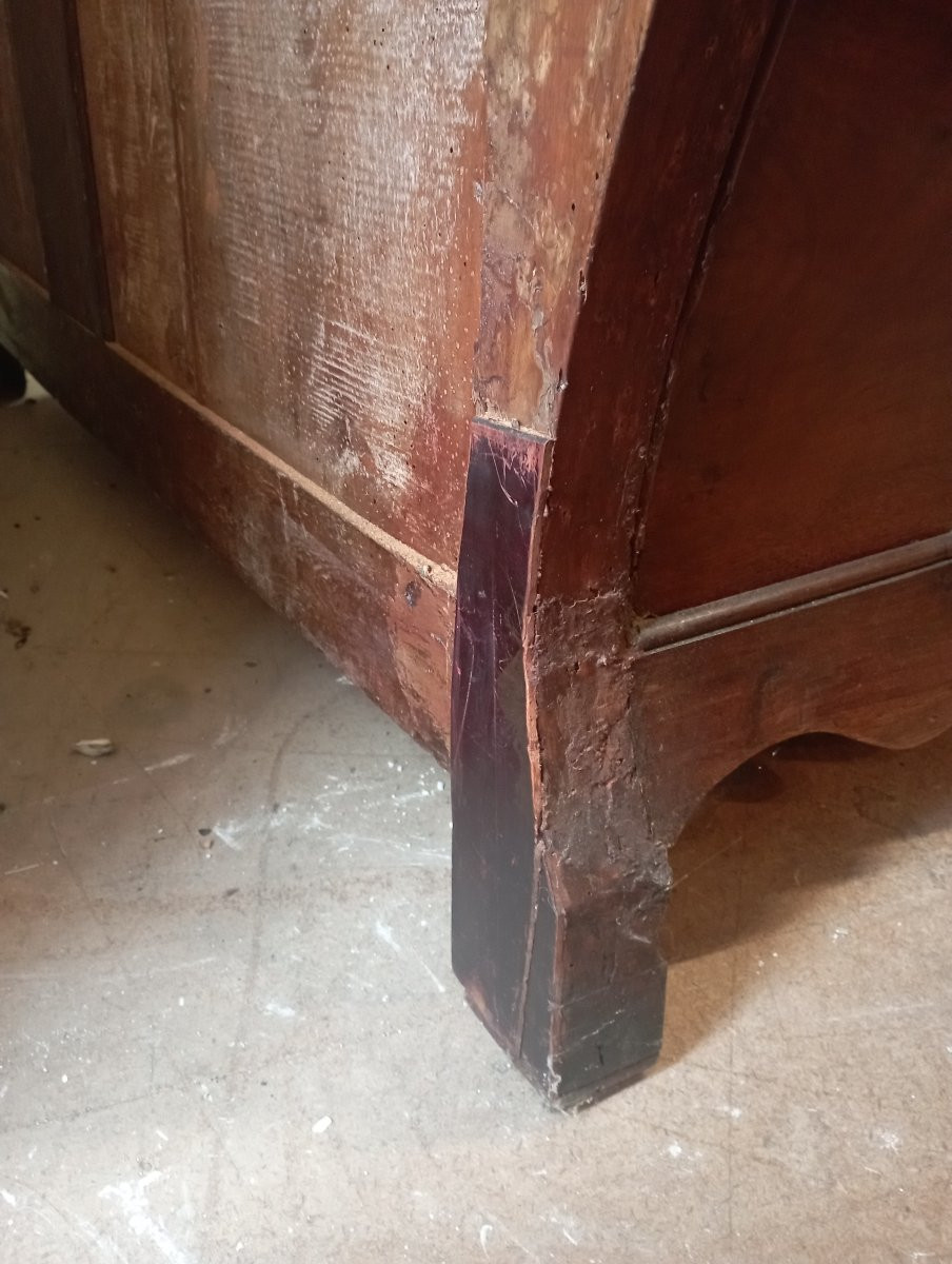 Curved Chest Of Drawers In Solid Walnut, "tomb" Type, 18th Century-photo-7