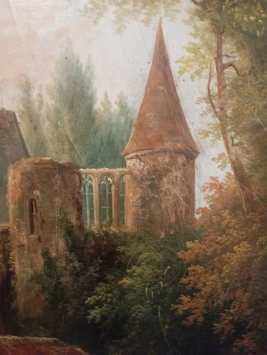 19th Century Clock And Music Box Painting-photo-4