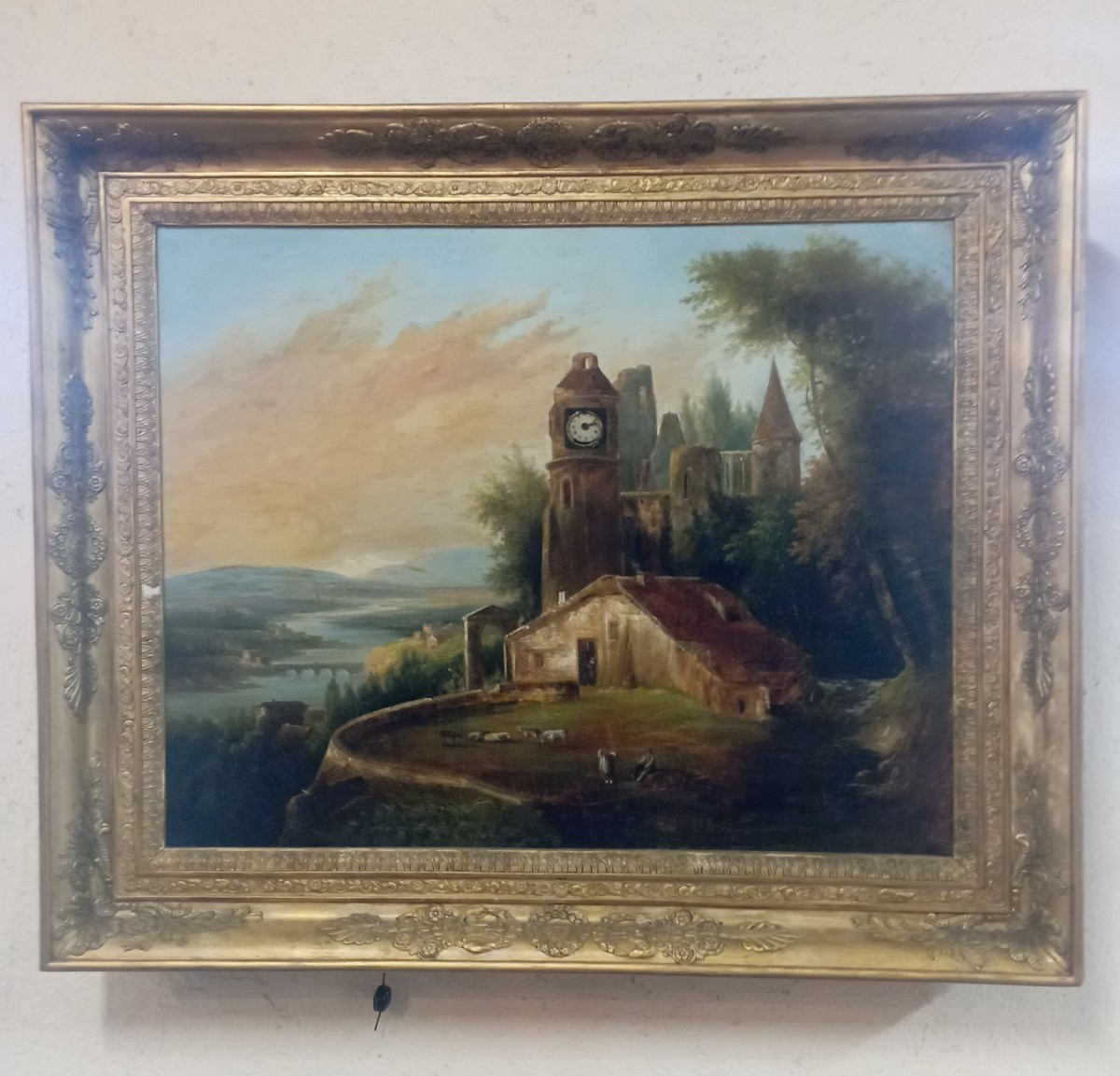 19th Century Clock And Music Box Painting