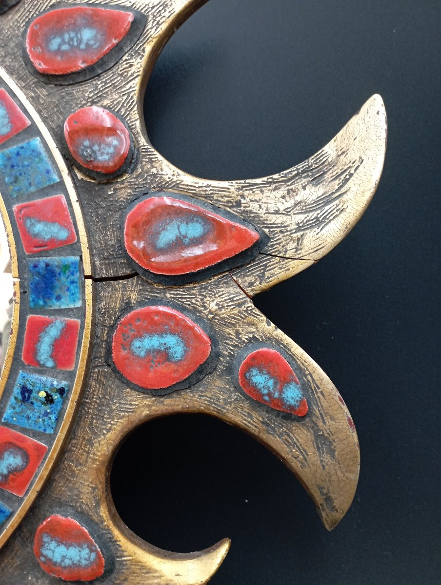 Miroir soleil dit ''Aux sorcières'' des années 1960-photo-2