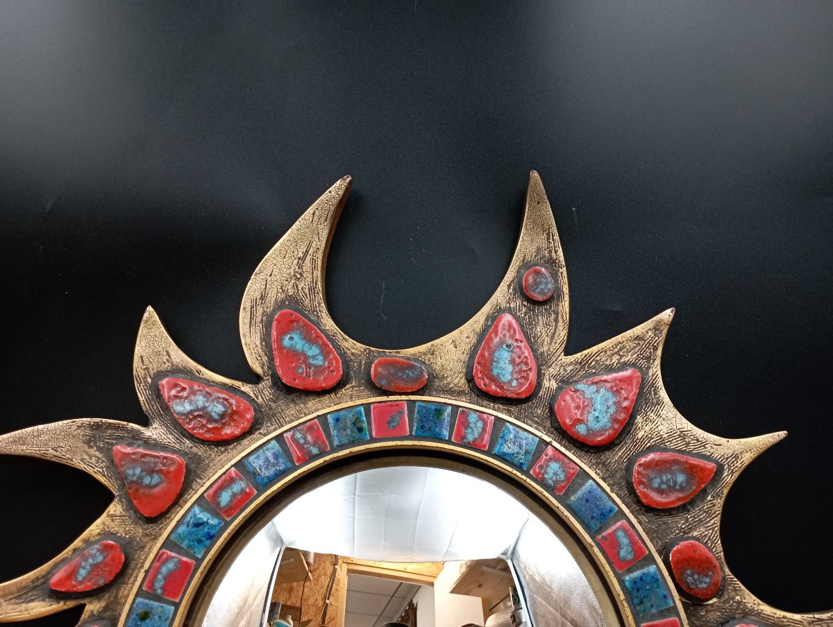 Miroir soleil dit ''Aux sorcières'' des années 1960-photo-3