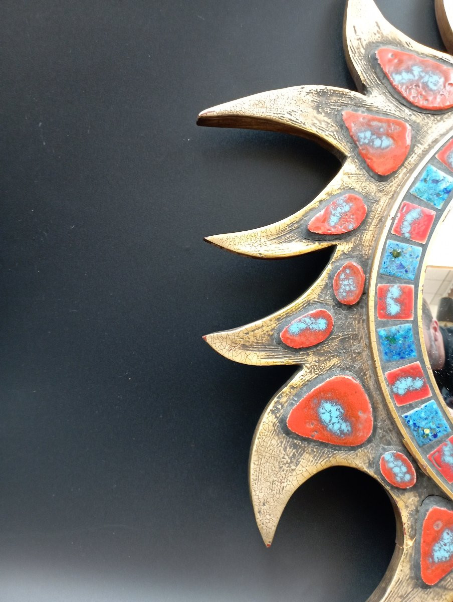 Miroir soleil dit ''Aux sorcières'' des années 1960-photo-1