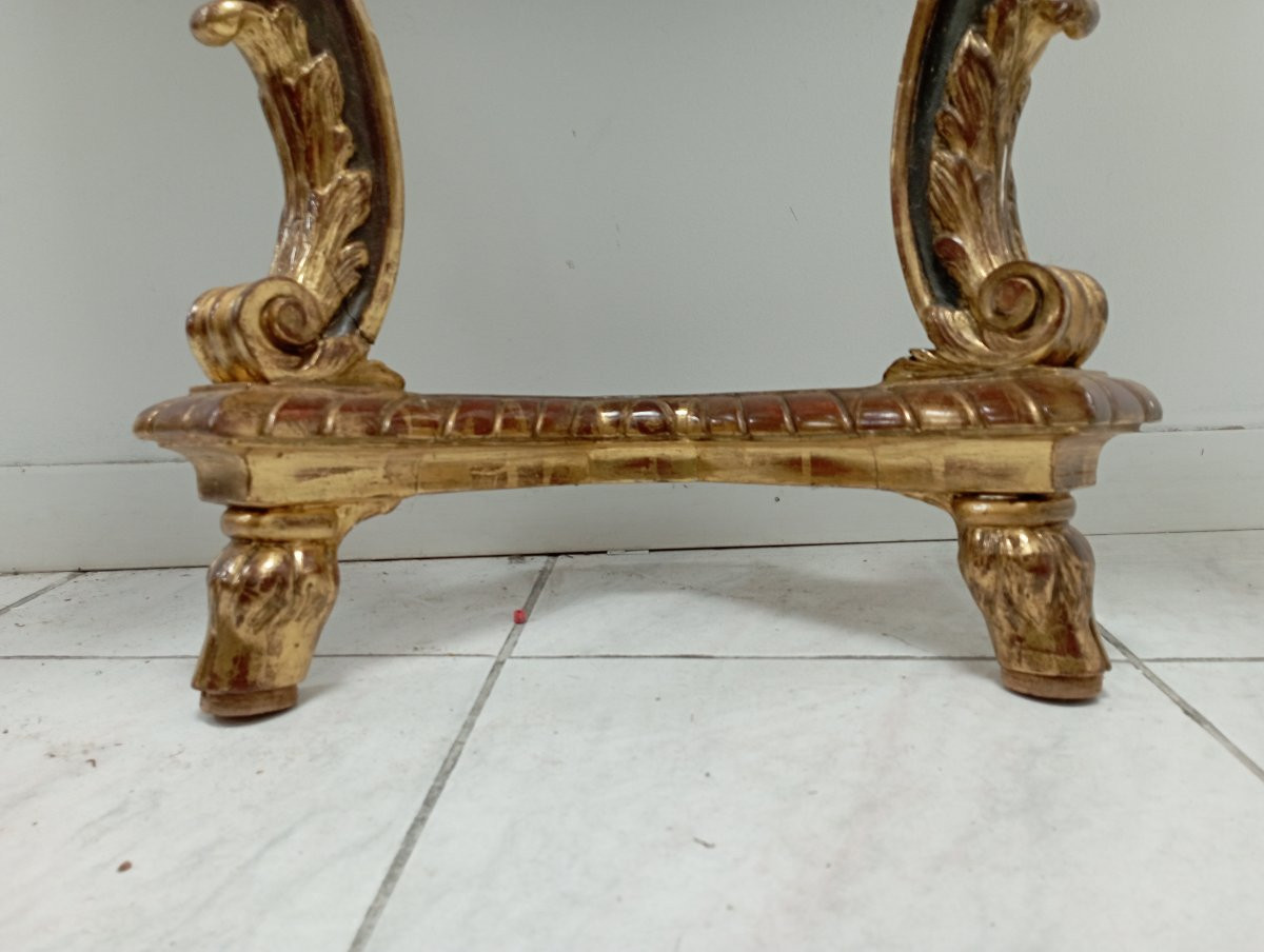 Wooden And Marble Wall Console, Early 1900s-photo-2