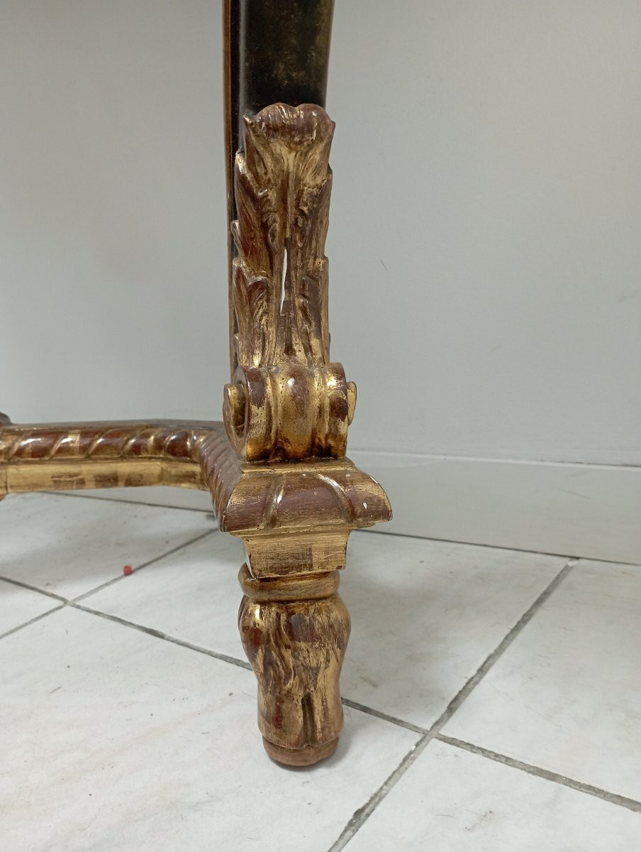 Wooden And Marble Wall Console, Early 1900s-photo-5