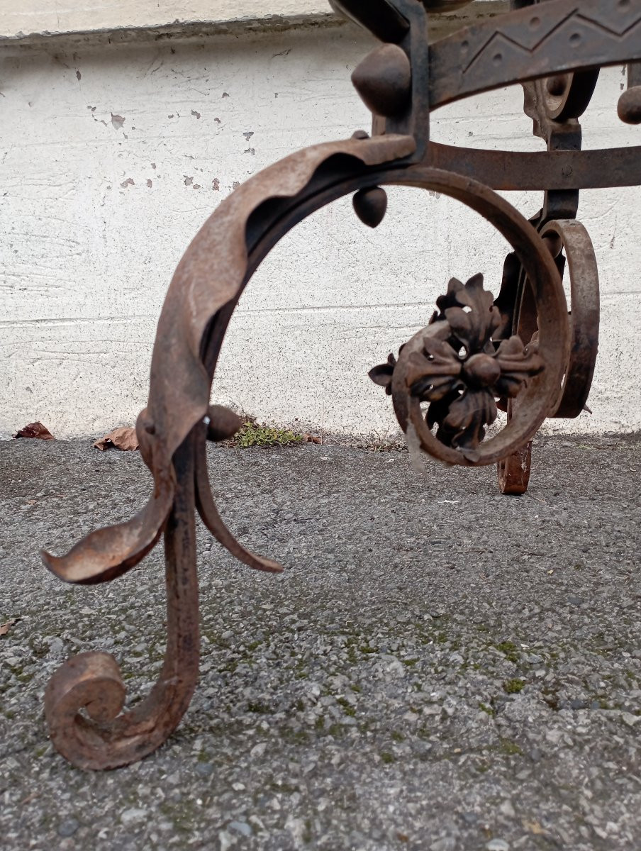 Copper Planter On Wrought Iron Base, Early 1900s-photo-3