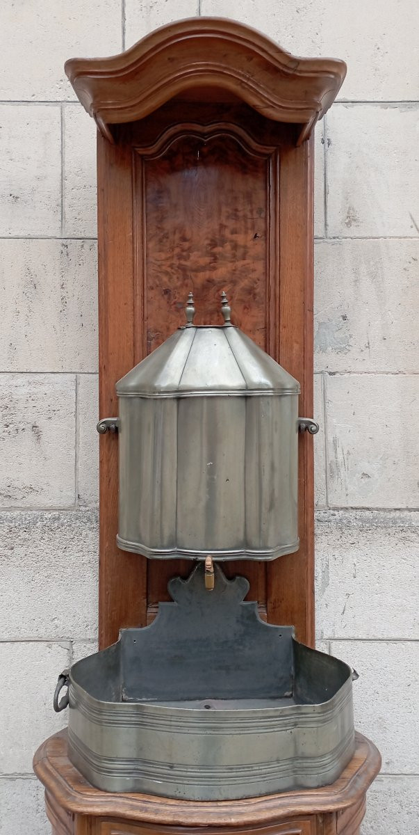 18th Century Walnut And Zinc Bathroom Cabinet-photo-4