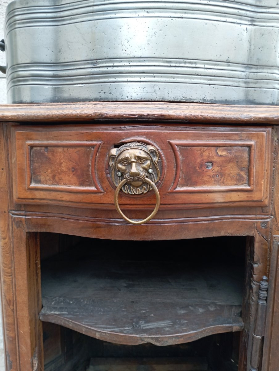 18th Century Walnut And Zinc Bathroom Cabinet-photo-3