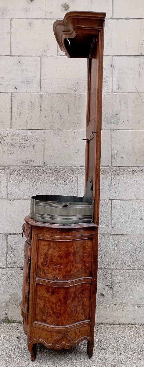 18th Century Walnut And Zinc Bathroom Cabinet-photo-6