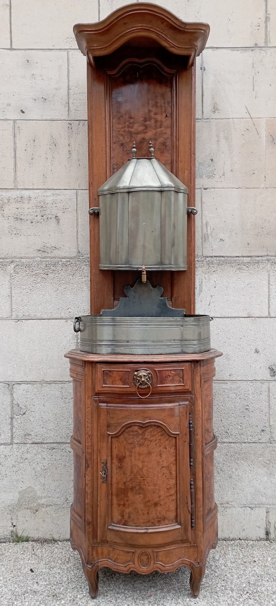 18th Century Walnut And Zinc Bathroom Cabinet
