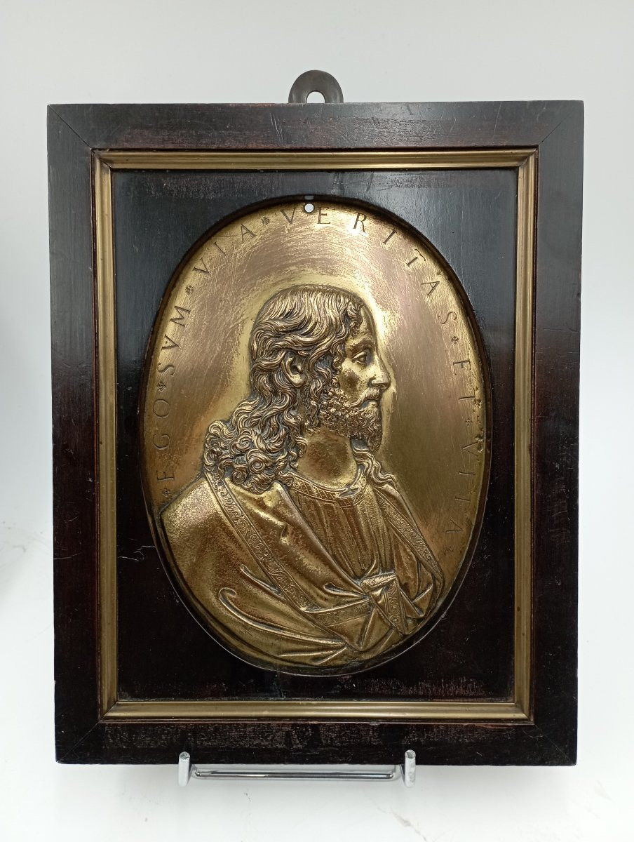 Pair Of Jesus And Mary Gilt Bronze Plaques, Netherlands, 17th Century-photo-2