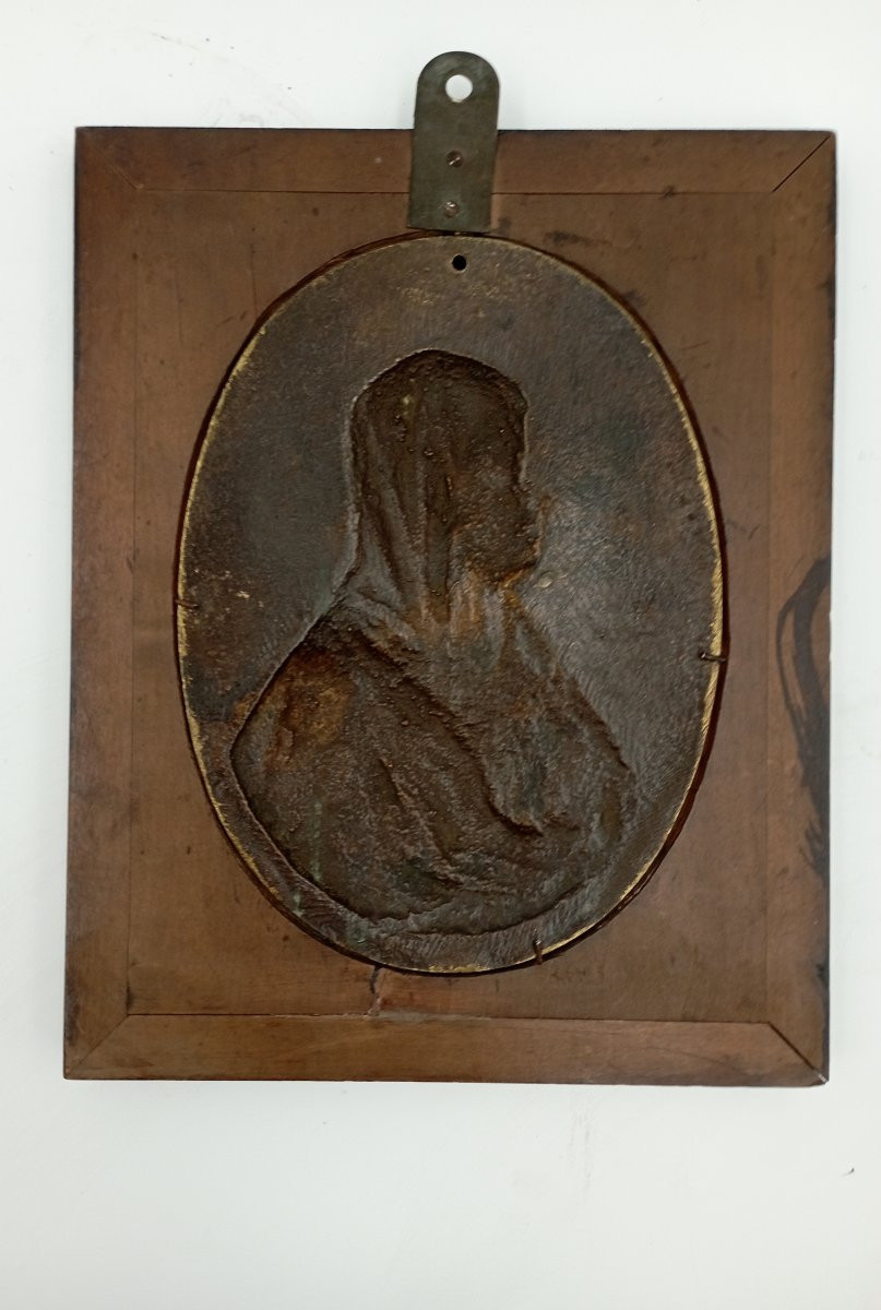 Pair Of Jesus And Mary Gilt Bronze Plaques, Netherlands, 17th Century-photo-1