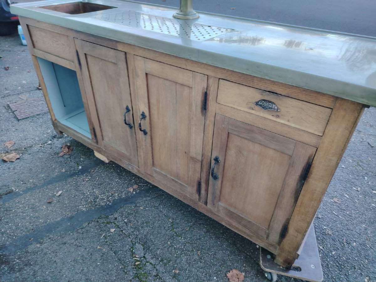 Bar en chêne et zinc  début 1900-photo-1