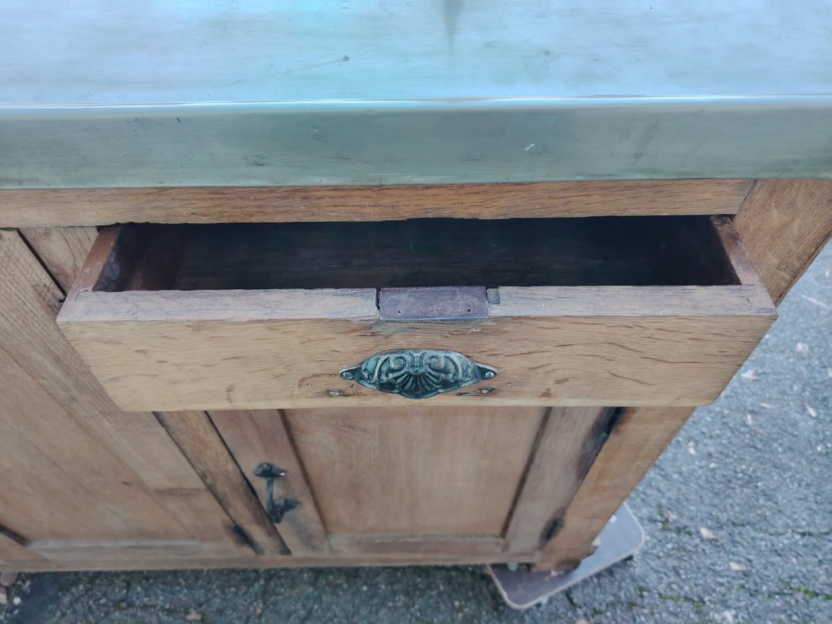 Bar en chêne et zinc  début 1900-photo-6