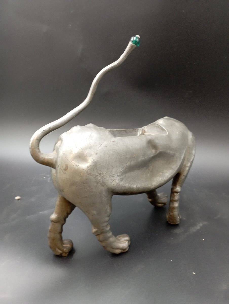 Boite en étain Lion / Chien de Fo dynastie Qing Chine XIX ème siècle-photo-4