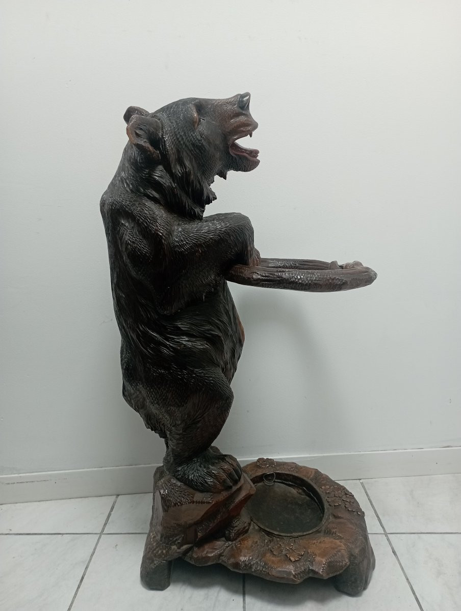 Porte-parapluie ours travail de la foret noire époque XIX ème siècle-photo-2