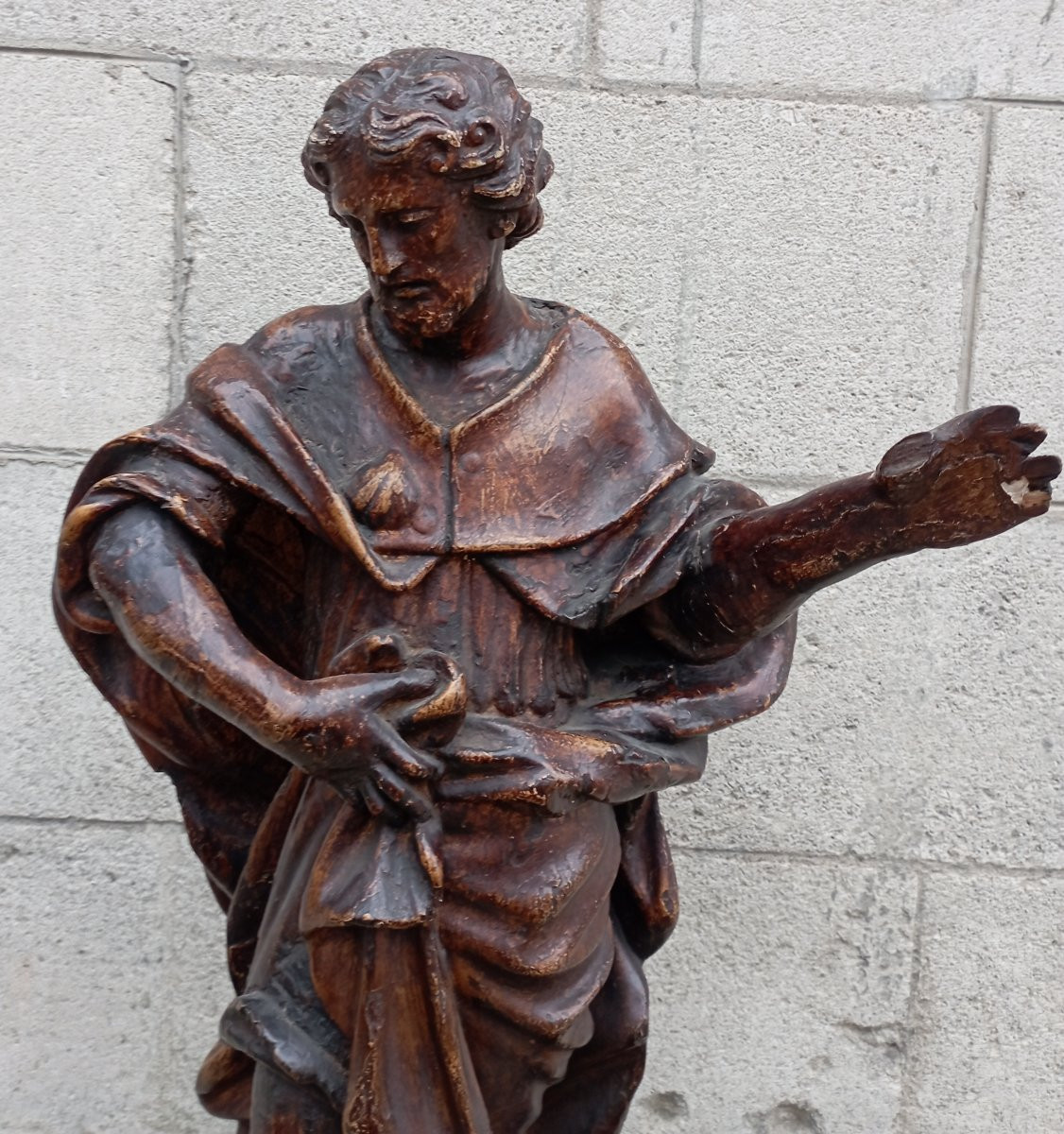 St. Roch Carved Wood, Late 17th Century-photo-3