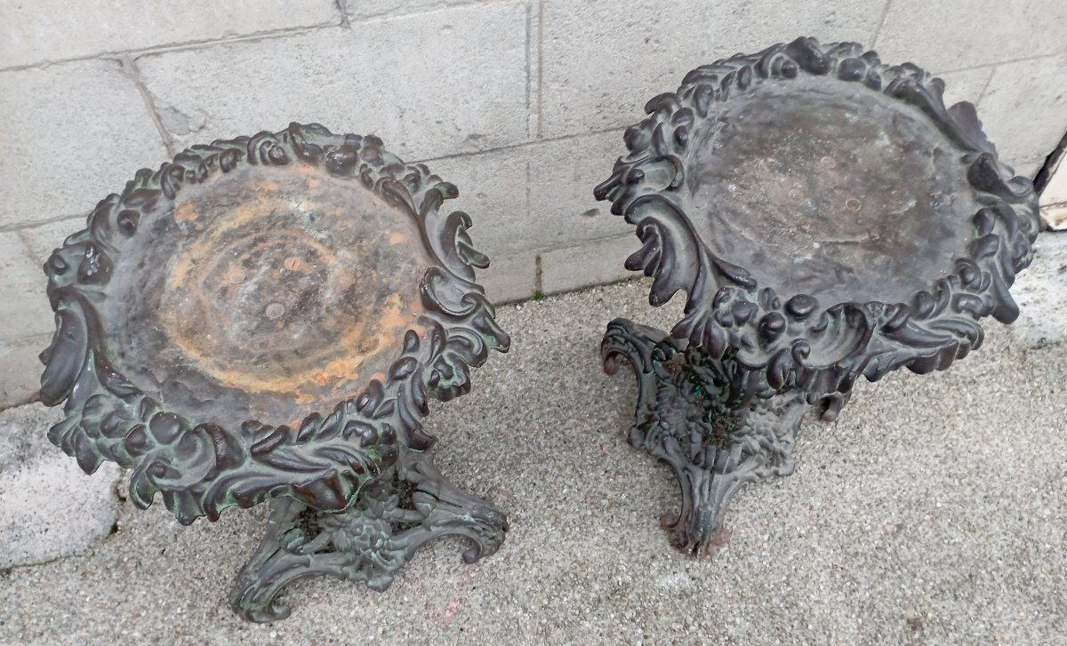 Paire de sellettes en fonte fin XIX ème siècle -photo-2