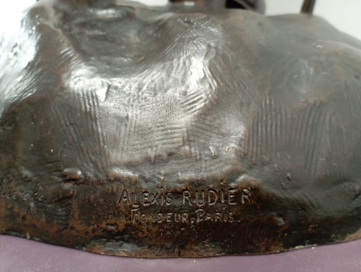 Grande sculpture en bronze  d'un Poilu par J.B Van Pottelsberghe-photo-2