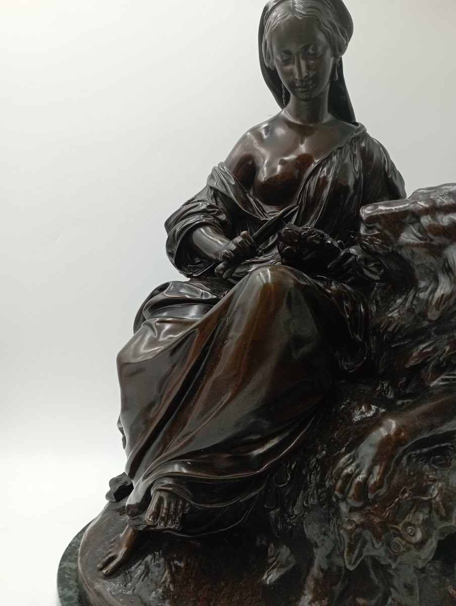 Bronze de Moreau  La Belle et la Bête-photo-3