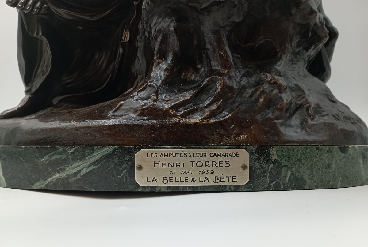 Bronze de Moreau  La Belle et la Bête-photo-1