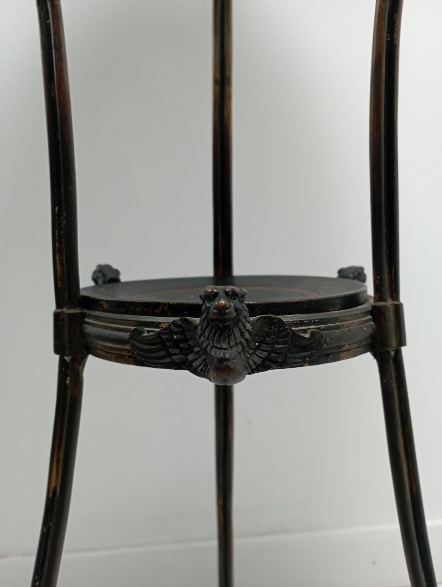 Guéridon porcelaine du Japon et bronze époque empire-photo-3